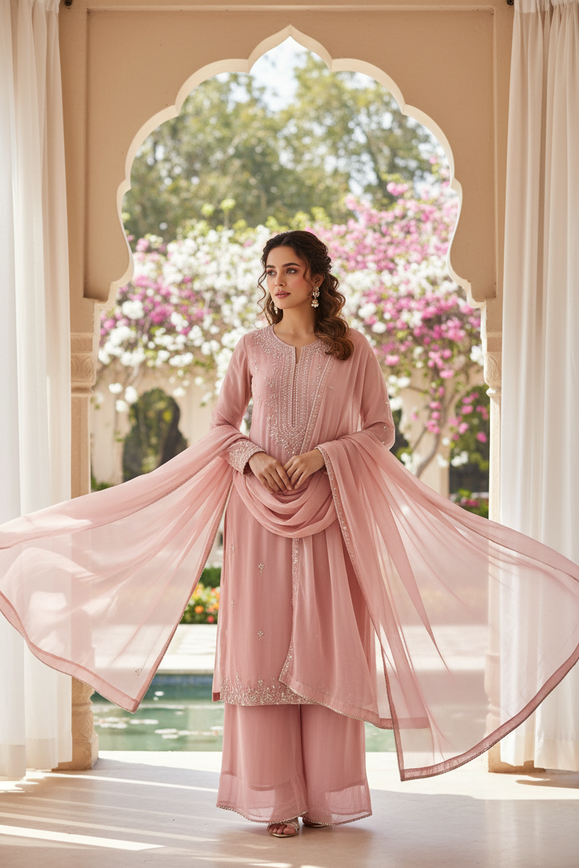 Chinnon Suit Set Dusky Pink - Lifestyle image