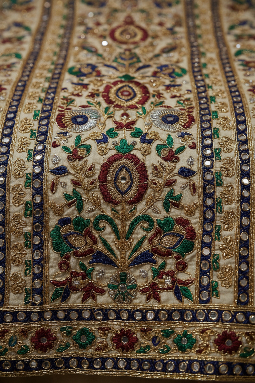 Sajal Suit Set - Embroidery detail close-up